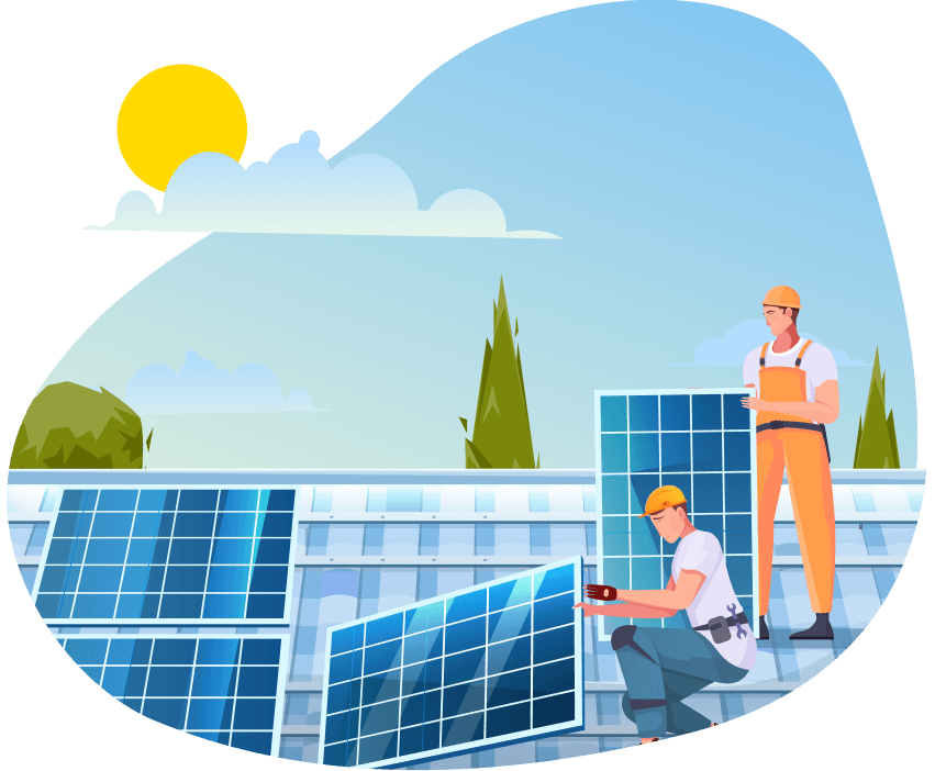 solar panel installers illustration